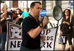 Rob Williams, chair, National Shop Stewards Network, addresses the protest outside the South African embassy, photo by Socialist Party Rob Williams, chair, National Shop Stewards Network, addresses the protest outside the South African embassy, photo by Socialist Party