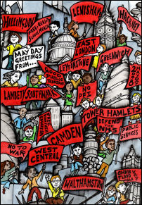 May Day Greetings from London Socialist Party branches to The Socialist, picture by Suz