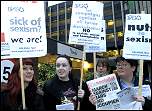 Demonstrating against sexism in the media