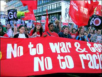 Part of the ISR contingent on the STWC march. Photos Hannah seaman