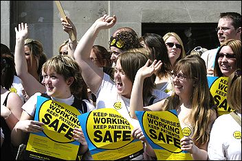 Nurses on the RCN-organised lobby of parliament on 11 May