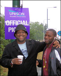 WORKERS AT Whipps Cross hospital in east London on strike