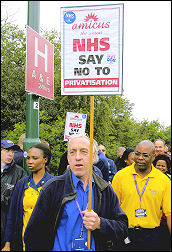 Whipps Cross hospital workers protest. Picture Paul Mattsson