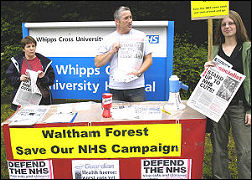 Waltham Forest Save our NHS campaign stall