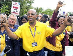 Whipps Cross hospital workers protest. Picture Paul Mattsson