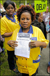 Whipps Cross hospital workers protest. Picture Paul Mattsson