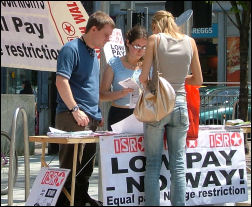 ISR campaigning against low pay in Cardiff