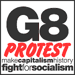 G8: Make capitalism history, fight for socialism logo