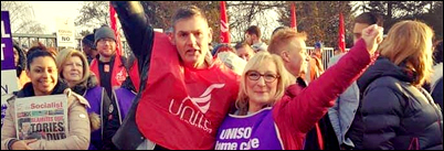 Birmingham Bin workers and home carers strike on same day, photo Birmingham Socialist Party