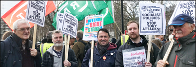 Defend the right to strike! RMT and NSSN lobby parliament Defend the right to strike! RMT and NSSN lobby parliament