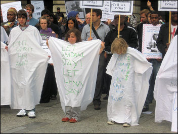 Protesting at the threat to deport AmDani in Nottingham, photo Gary Freeman