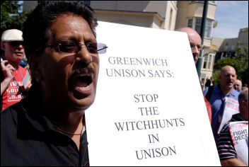 Unison conference 2008 anti-witchhunt protest, photo Paul Mattsson