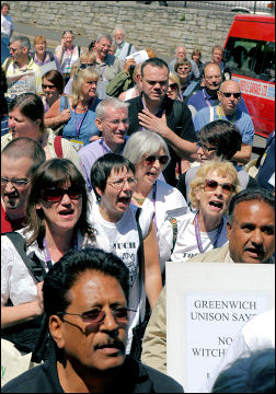Unison conference 2008 anti-witchhunt protest, photo Paul Mattsson