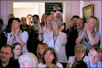 Unison conference 2008 anti-witchhunt protest overflowed, photo Paul Mattsson