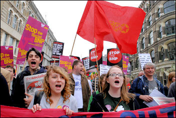 Love Music Hate Racism demonstration 2008, ISR contingent, photo Paul Mattsson