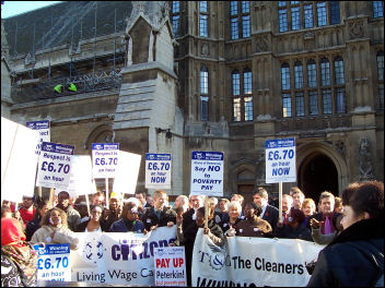 House of Commons Cleaners on strike in 2005, photo Chris Newby