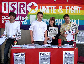 Socialist Party members campaigning at Pride, photo Chris Newby