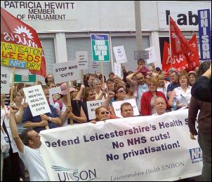 A previous NHS protest in Leicester, photo Leicester Socialist Party