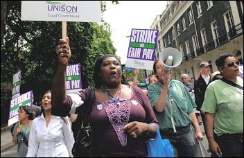 Unison Local Government strike 16-17 July in London, photo Paul Mattsson
