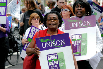 Unison Local Government strike 16-17 July in London, photo Paul Mattsson