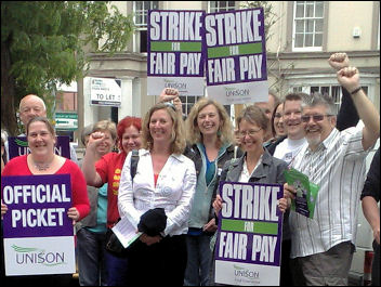 Unison Local Government strike on 16-17 July in Lincoln, photo by Lincoln Socialist Party