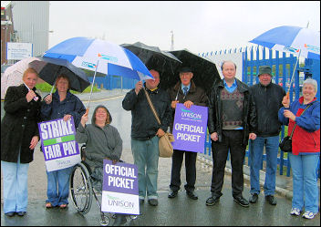 Unison Local Government strike on 16-17 July in Knowsley, photo by R Bannister