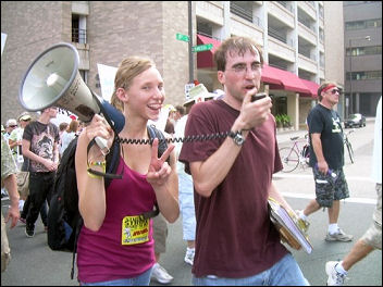 Anti-war protest outside Republican convention, organised by Youth Against War and Racism, a Socialist Alternative initiative, photo USA Youth Against Racism