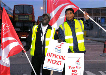 London bus strike, photo Paul Mattsson