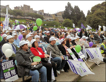 Scotland council workers strike, photo International Socialists