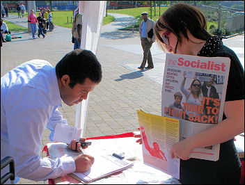 Selling The Socialist in Waltham Forest, photo Alison Hill