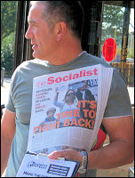 Selling The Socialist in Waltham Forest, photo Alison Hill