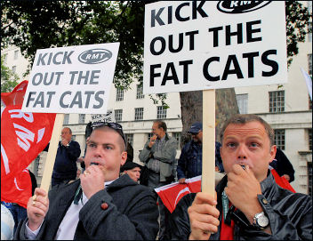 RMT protests against privatisation on the London underground , photo Paul Mattsson