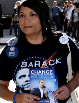 US president Barack Obama supporter, photo Paul Mattsson