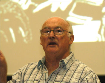 Peter Taaffe, Socialist Party general secretary, at Socialism 2008, photo Paul Mattsson