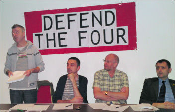Hackeny Defend the Four meeting addressed by Glenn Kelly, photo Hackney Socialist Party