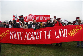 ISR on the demonstration against war on Gaza, London, 10 Jan 2009, photo Sarah Mayo