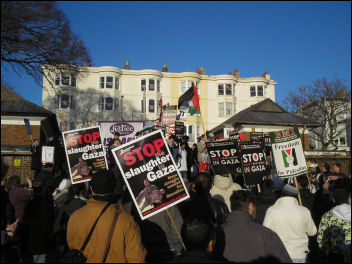 Brighton demonstration against war on Gaza, photo by Brighton Socialist Party