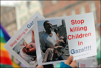 Nottingham demonstration against the war on Gaza, photo by Nottingham Socialist Party 
