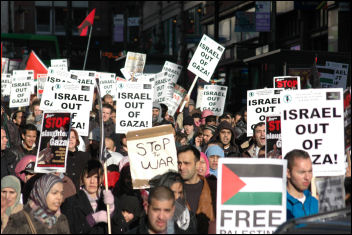 Nottingham demonstration against the war on Gaza, photo by Nottingham Socialist Party 