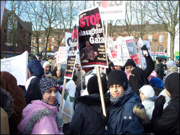 Demonstration against war on Gaza marched from Leyton to Walthamstow in east London, photo by Alison Hill