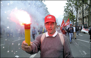 French workers protest, photo Paul Mattsson