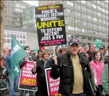 Around 120,000 workers demonstrated in Dublin last Saturday- Socialist Party placard
