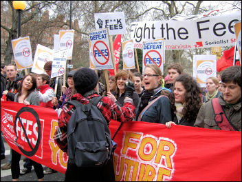 Fighting fees  - student demonstration in central London, photo Rob Sutton