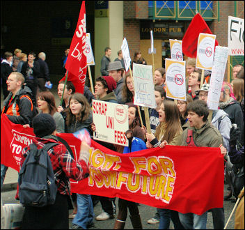Fighting fees  - student demonstration in central London, photo Rob Sutton