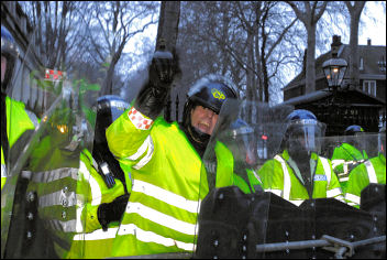 Police on the protests against the war in Gaza in january 2009, photo Paul Mattsson