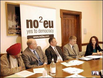 NO2EU Press conference as RMT launches Euro challenge in 2009, photo Suzanne Beishon