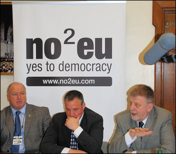 NO2EU Press conference as RMT launches Euro challenge in 2009, photo Suzanne Beishon