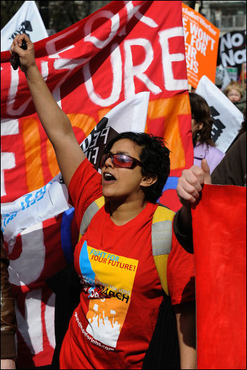 Youth Fight for Jobs on the 'Put People First' demo, photo Paul Mattsson