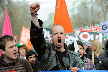 Youth Fight for Jobs on the march, photo Paul Mattsson