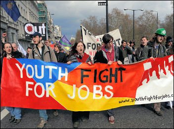 Youth Fight for Jobs on the 'Put People First' demo during the G20 last year, photo Paul Mattsson